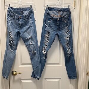 American Eagle Outfitters Women's High Rise Distressed Denim Jeggings size 6